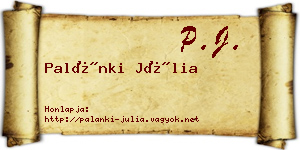 Palánki Júlia névjegykártya